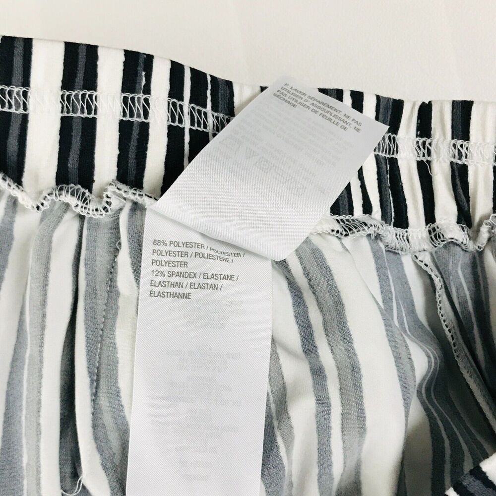 Elizabeth & Clarke Women's Small Pants White Black Striped Wide Leg NWOT BG6 - Picture 4 of 5